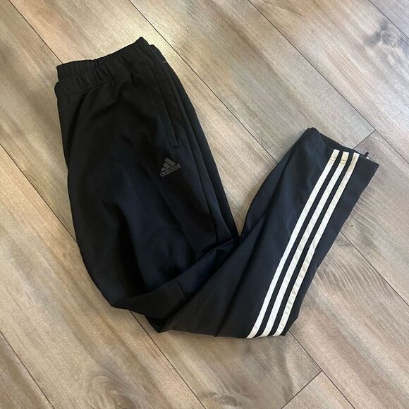 Adidas Black Athletic Workout Joggers‎ Men Large Bin I-18 - Picture 1 of 5
